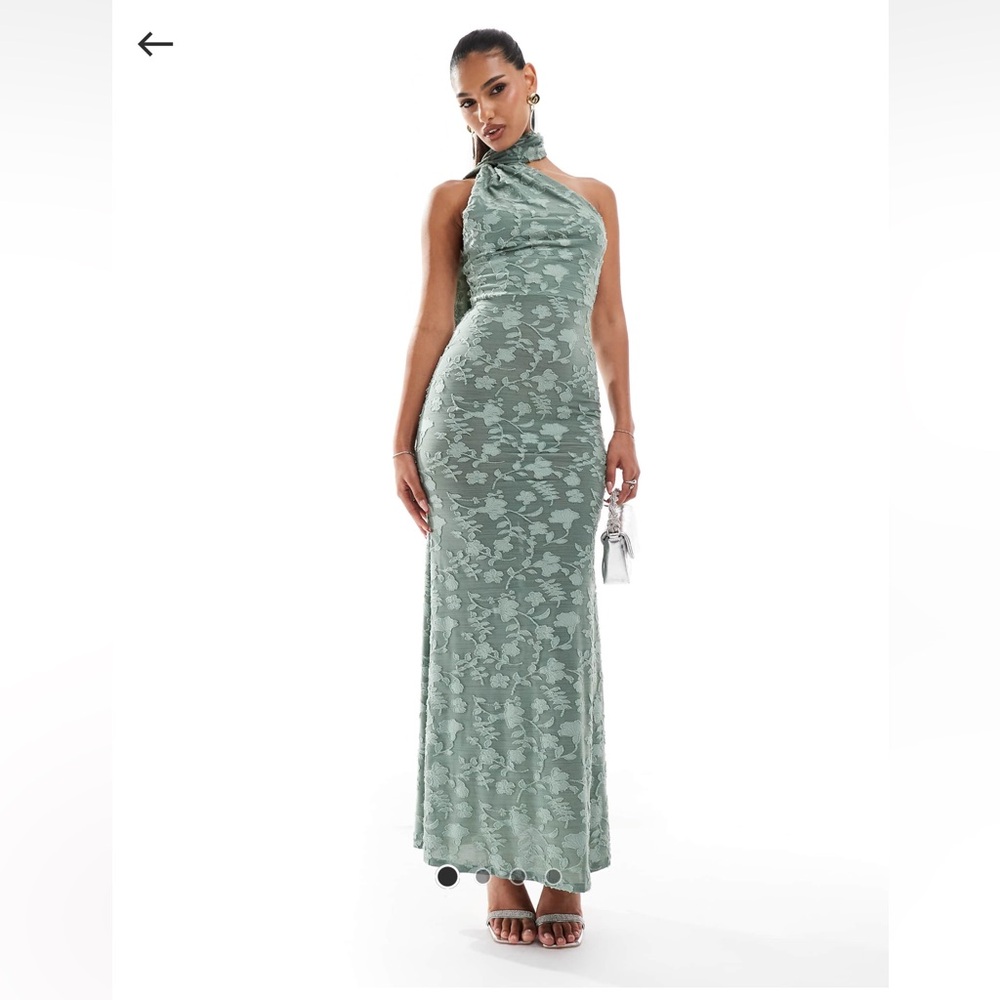 Elegant Green Floral Maxi Dress